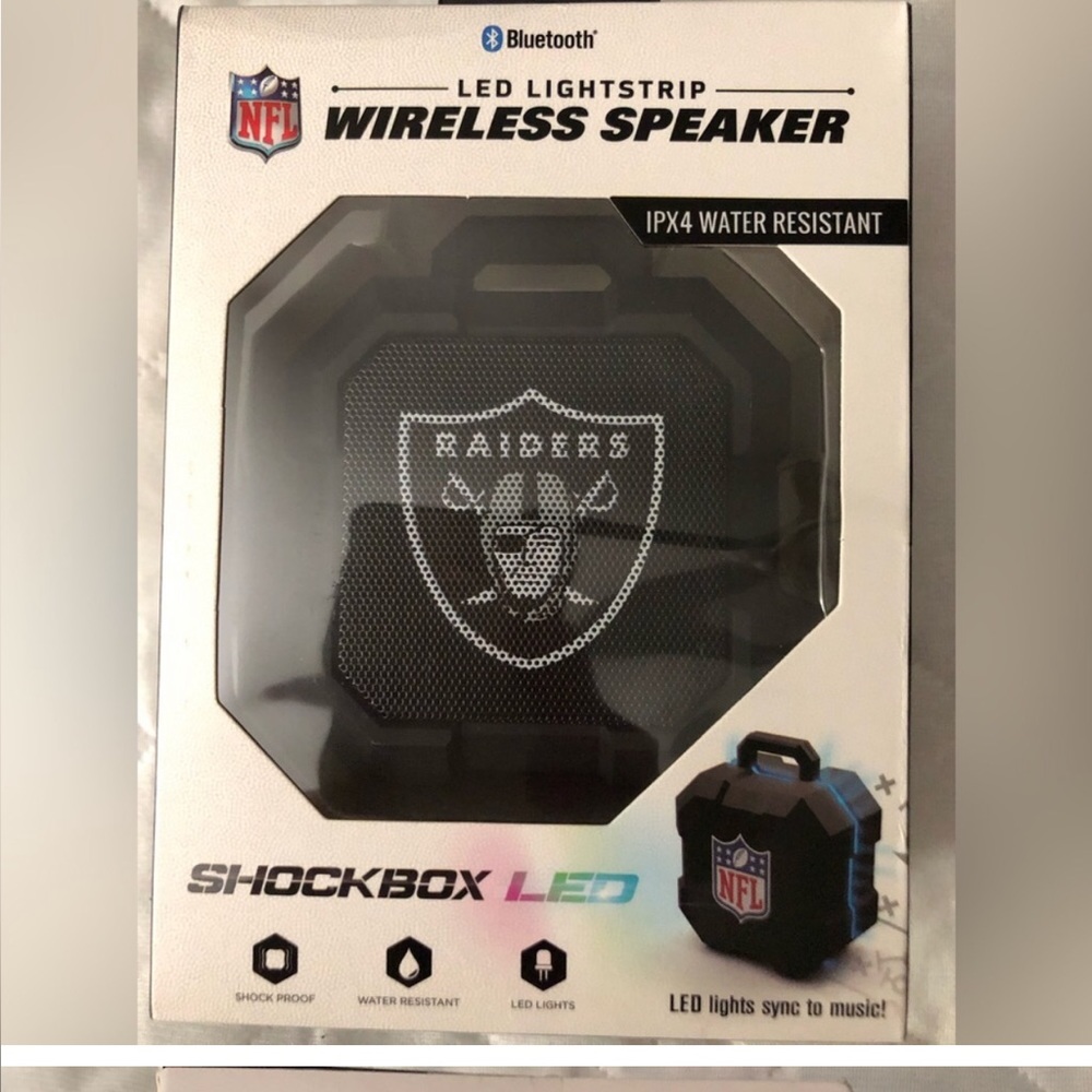 Raiders wireless speakers in box